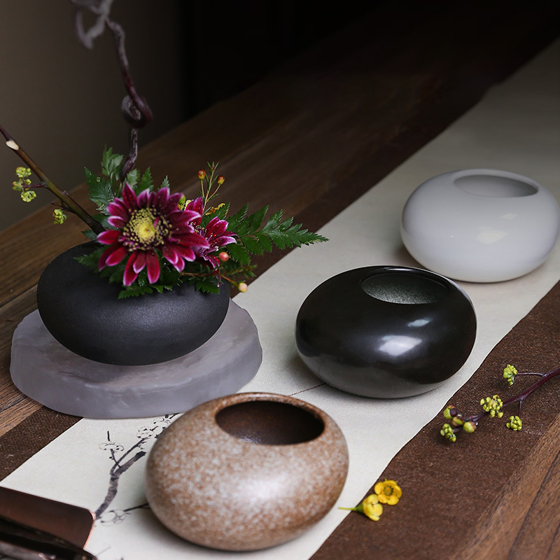 Ikebana Vase Kenzan - Vas keramik gaya Jepang Ikebana kenzen