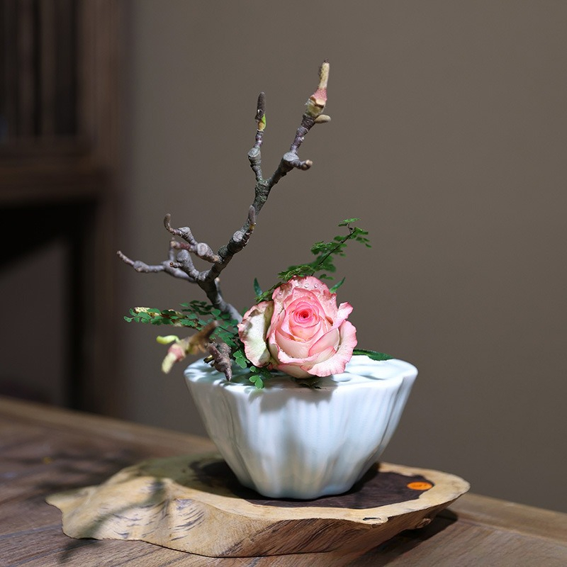 1 Buah Tempat Ikebana Keramik  - Ikebana Vase Kenzan ulasan dan harga