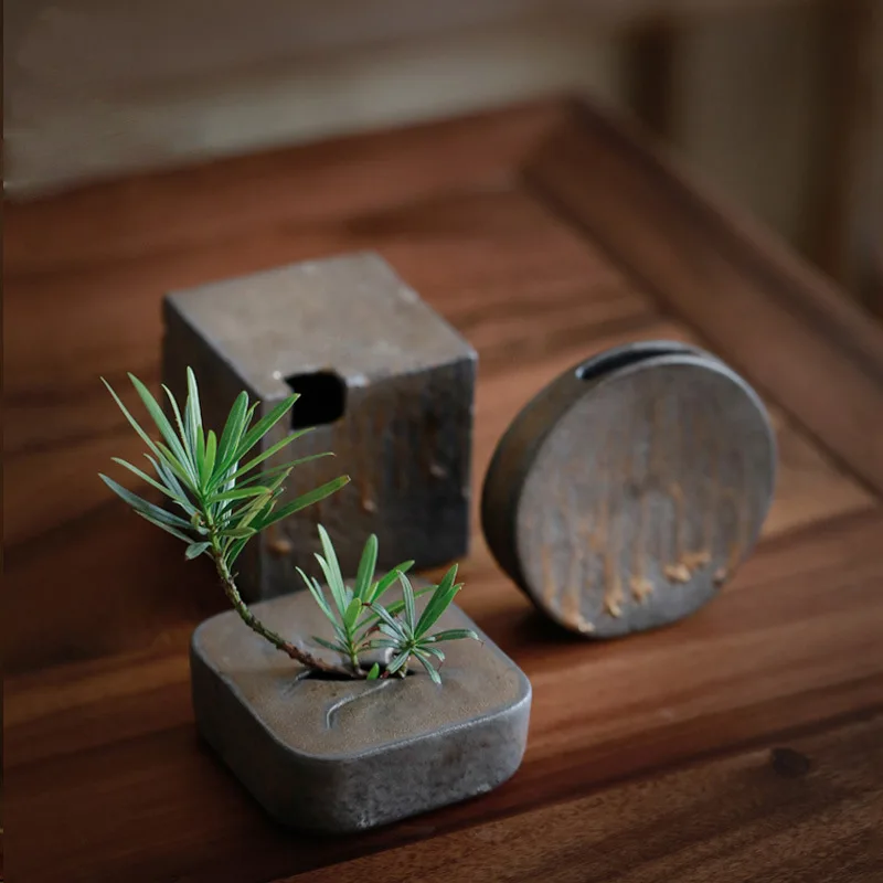 Vas Keramik Ikebana Abstrak Ga - Ikebana Vase Kenzan ulasan dan harga